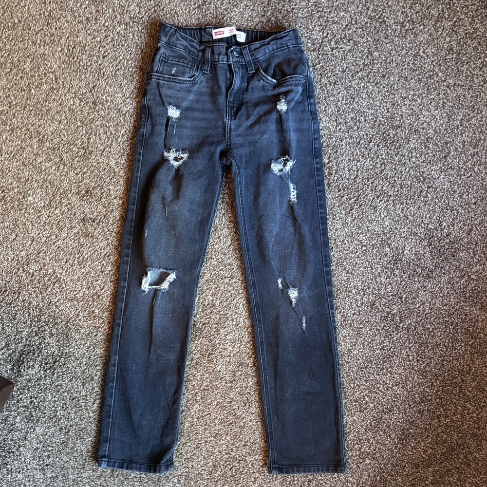 Levi’s 514 Distressed Black Kids Jeans by